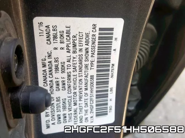 2HGFC2F51HH506588 фото 2