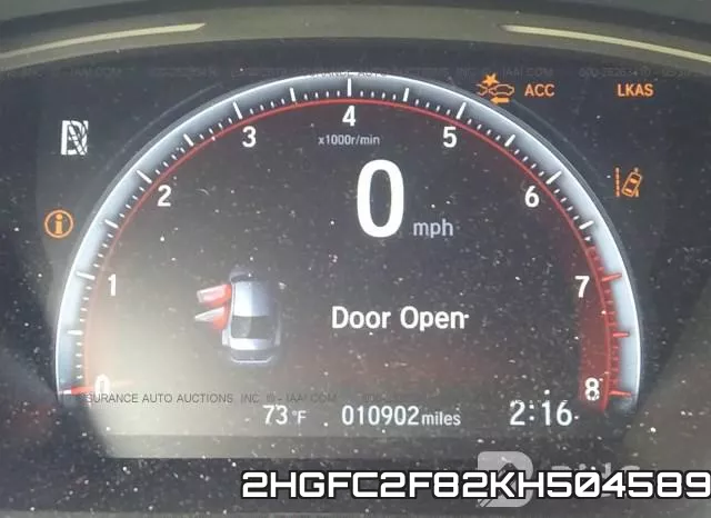 2HGFC2F82KH504589 фото 8