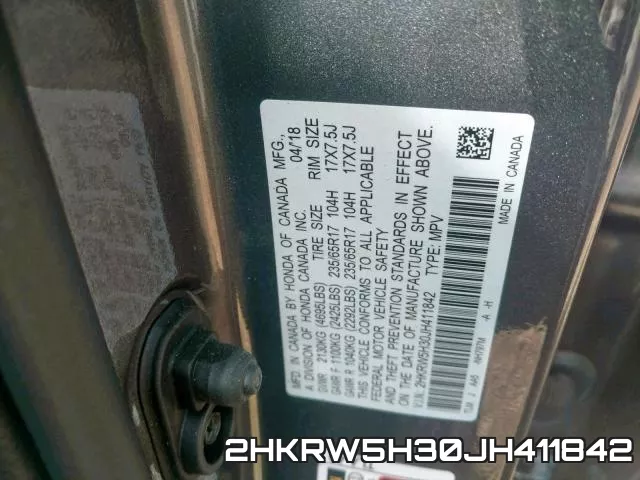 2HKRW5H30JH411842 фото 2