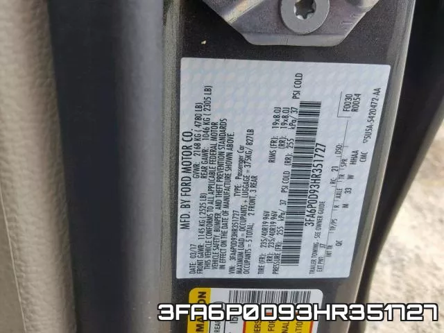 3FA6P0D93HR351727 фото 2
