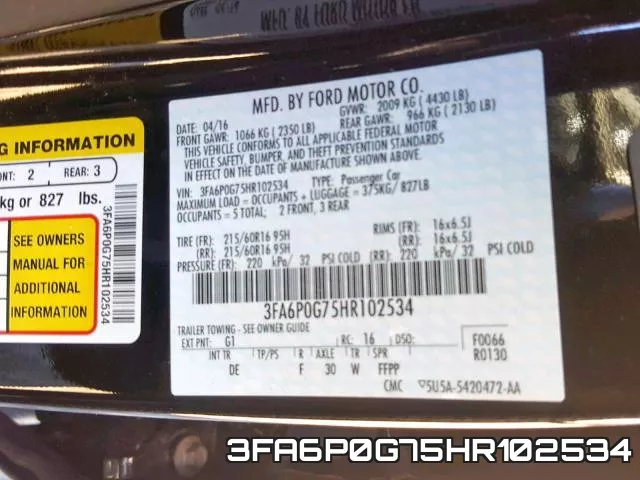 3FA6P0G75HR102534 фото 2