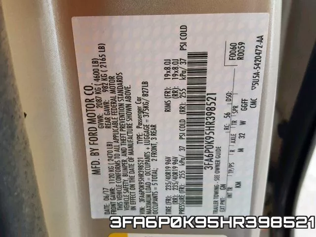 3FA6P0K95HR398521 фото 2