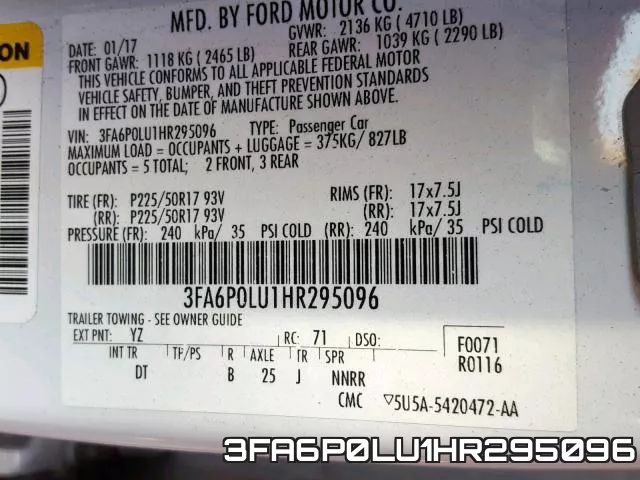3FA6P0LU1HR295096 фото 2