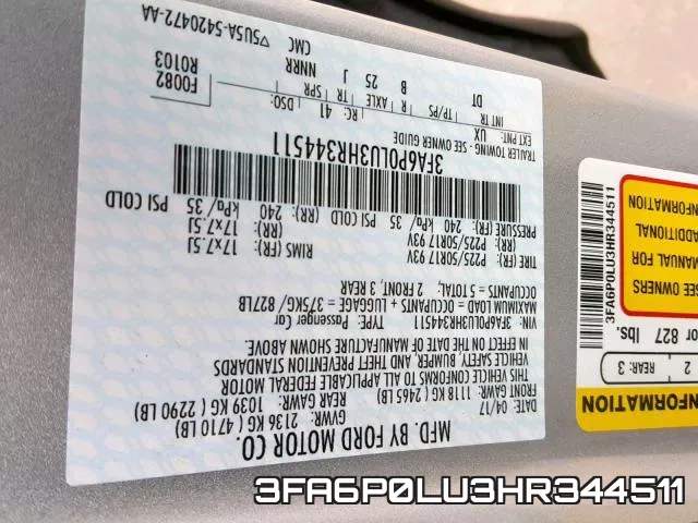 3FA6P0LU3HR344511 фото 2