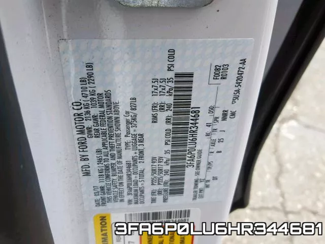 3FA6P0LU6HR344681 фото 2