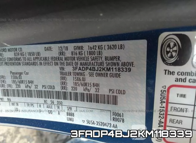 3FADP4BJ2KM118339 фото 10