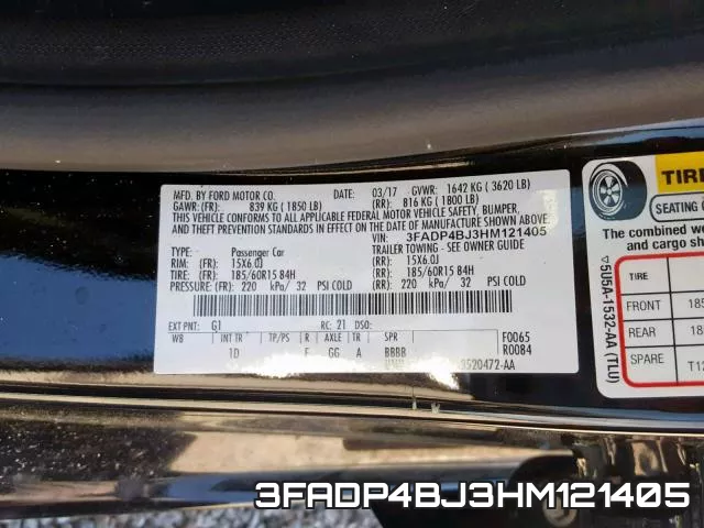 3FADP4BJ3HM121405 фото 2