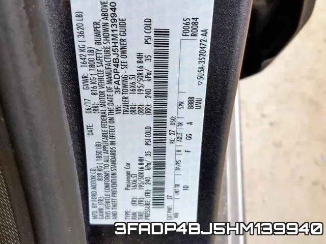 3FADP4BJ5HM139940 фото 2
