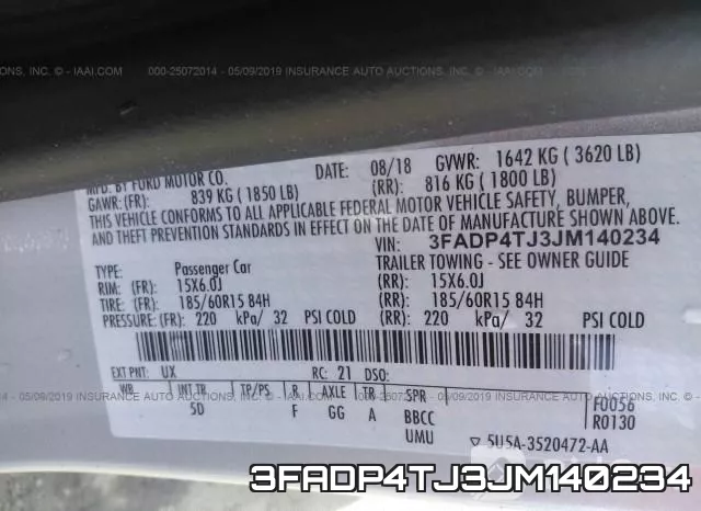 3FADP4TJ3JM140234 фото 10