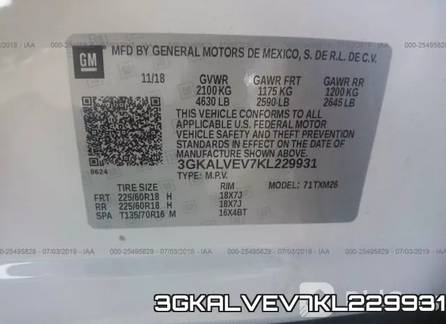 3GKALVEV7KL229931 фото 10