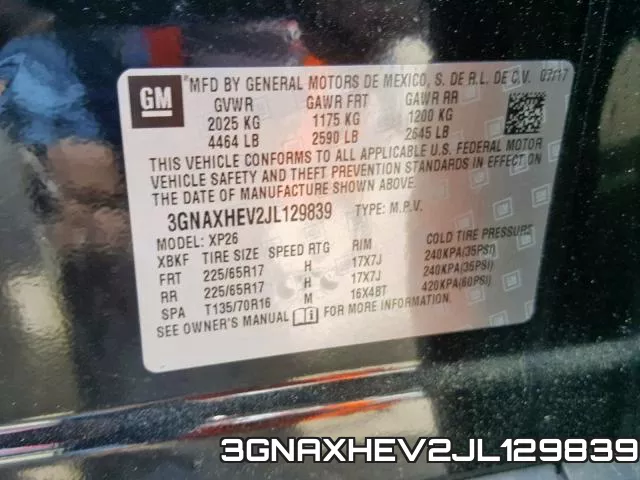 3GNAXHEV2JL129839 фото 2