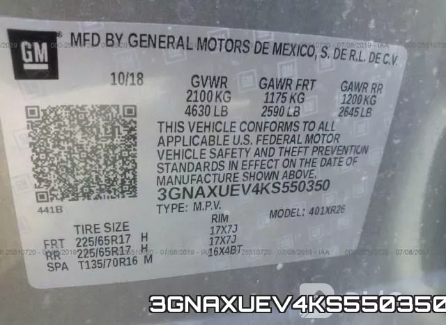 3GNAXUEV4KS550350 фото 10