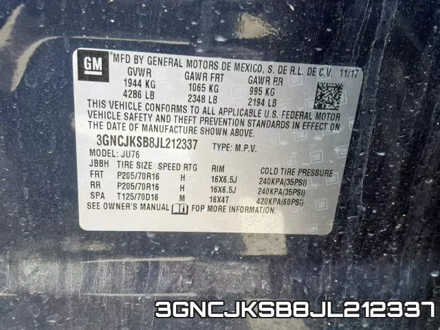3GNCJKSB8JL212337 фото 2