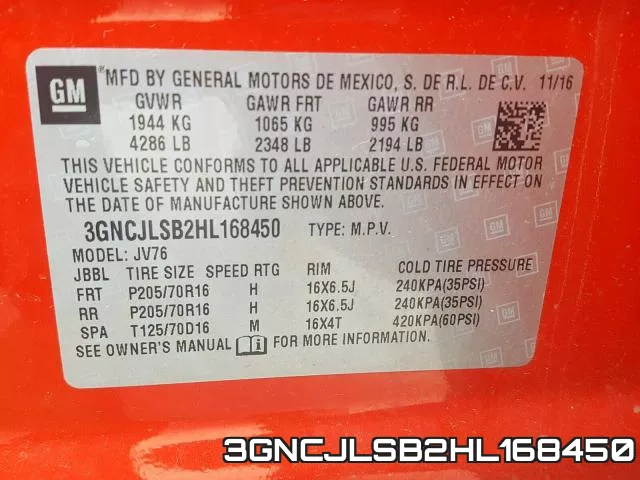 3GNCJLSB2HL168450 фото 2