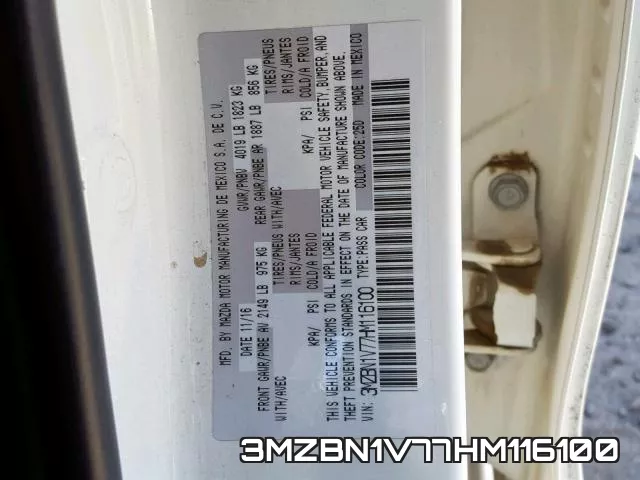3MZBN1V77HM116100 фото 2