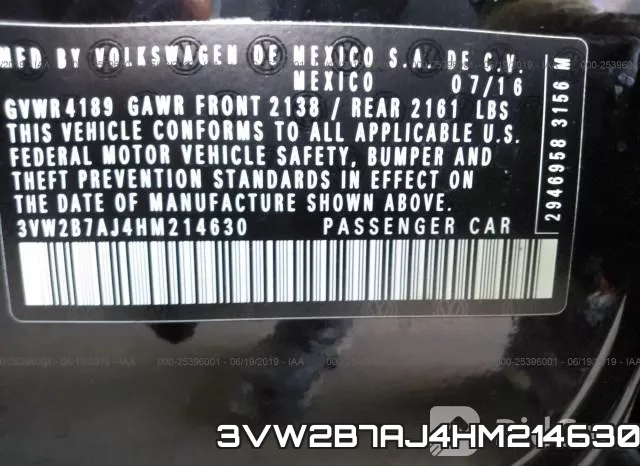 3VW2B7AJ4HM214630 фото 10