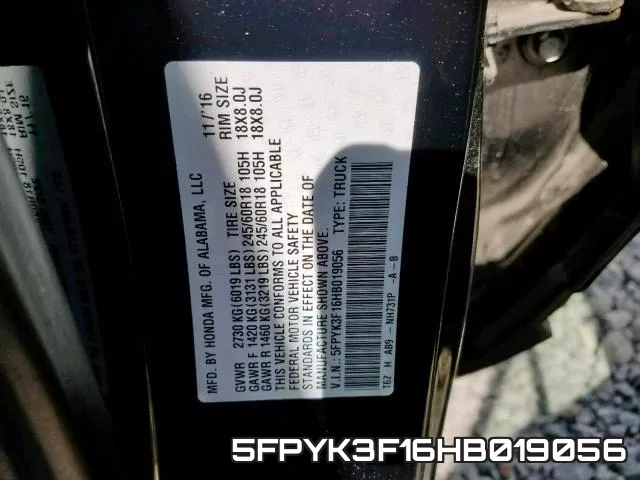 5FPYK3F16HB019056 фото 2