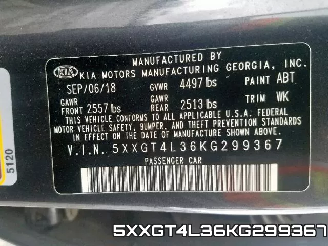 5XXGT4L36KG299367 фото 2