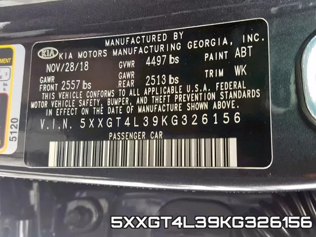 5XXGT4L39KG326156 фото 2