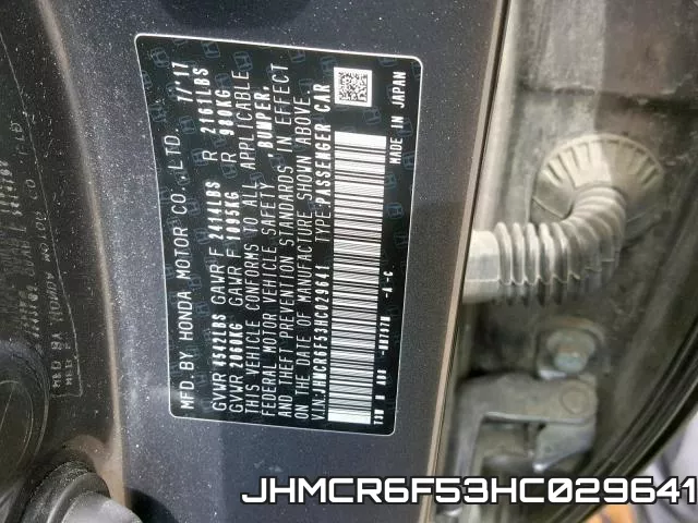 JHMCR6F53HC029641 фото 2