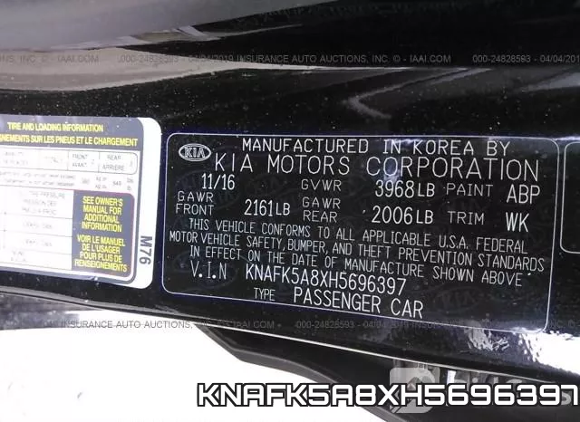 KNAFK5A8XH5696397 фото 10