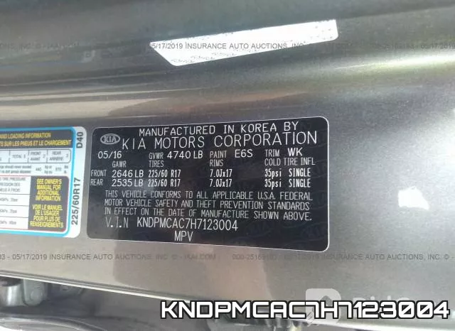 KNDPMCAC7H7123004 фото 10