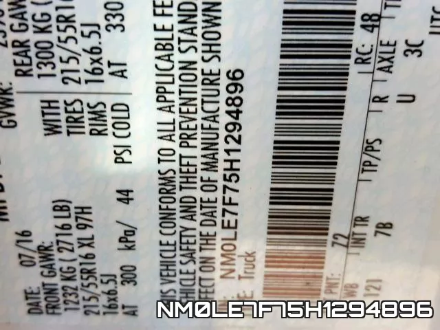 NM0LE7F75H1294896 фото 2