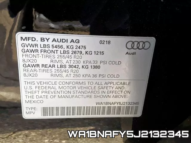 WA1BNAFY5J2132345 фото 2