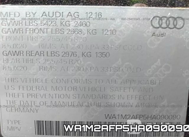WA1M2AFP5HA090090 фото 10