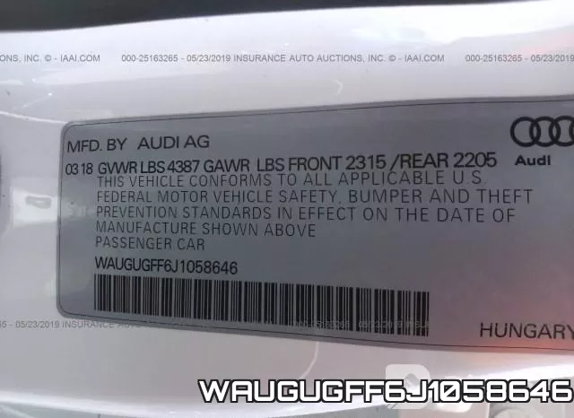 WAUGUGFF6J1058646 фото 10