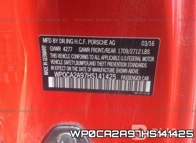 WP0CA2A97HS141425 фото 10