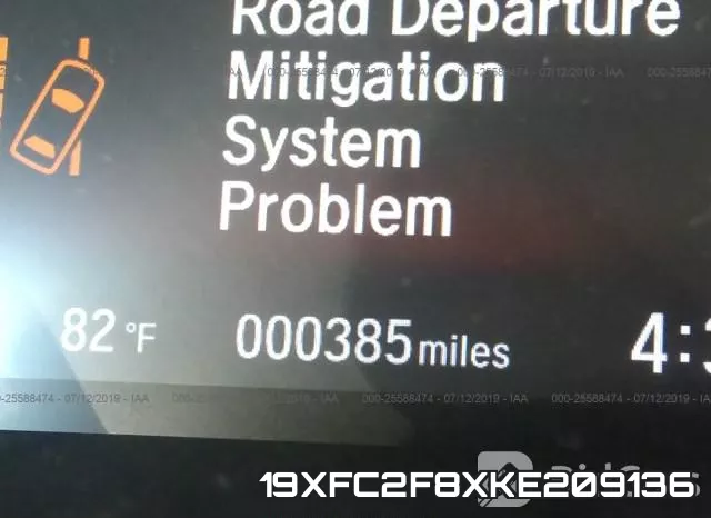 19XFC2F8XKE209136 фото 8