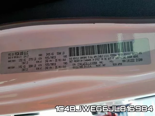 1C4BJWEG6JL816984 фото 2