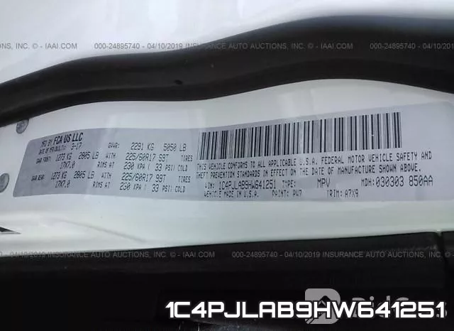 1C4PJLAB9HW641251 фото 10