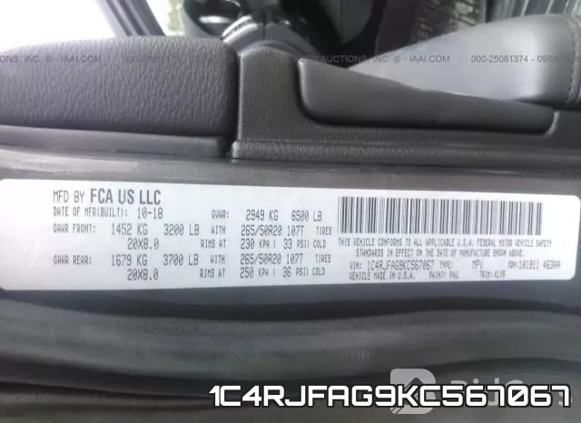 1C4RJFAG9KC567067 фото 10