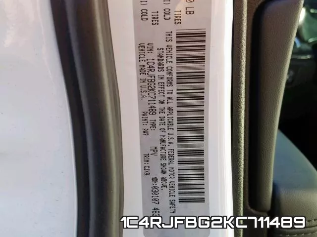 1C4RJFBG2KC711489 фото 2