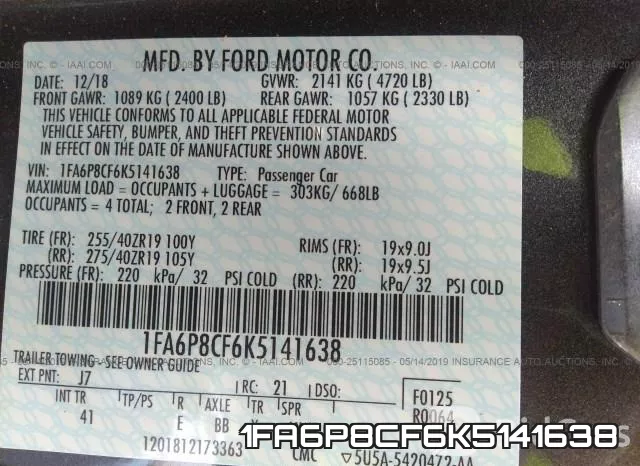 1FA6P8CF6K5141638 фото 10