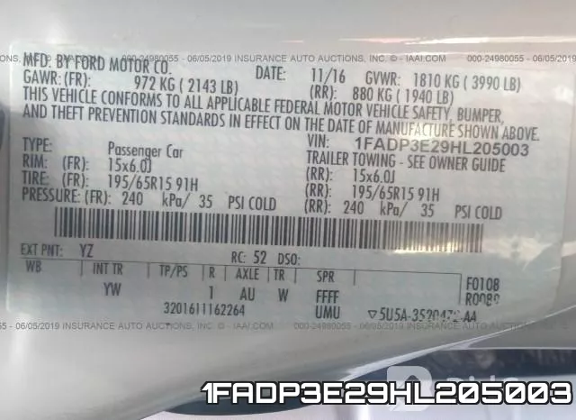 1FADP3E29HL205003 фото 10
