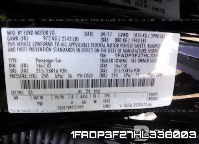 1FADP3F27HL338003 фото 10