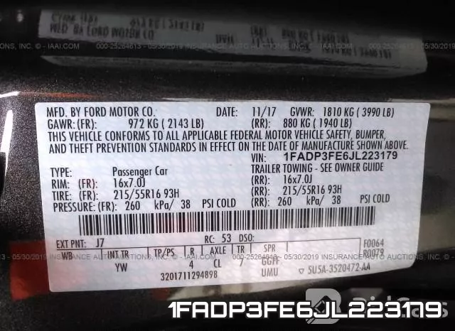 1FADP3FE6JL223179 фото 10