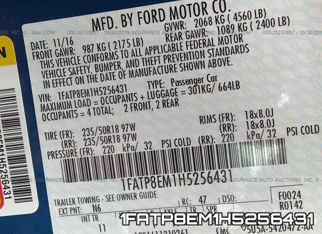 1FATP8EM1H5256431 фото 10