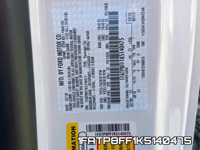 1FATP8FF1K5140475 фото 2