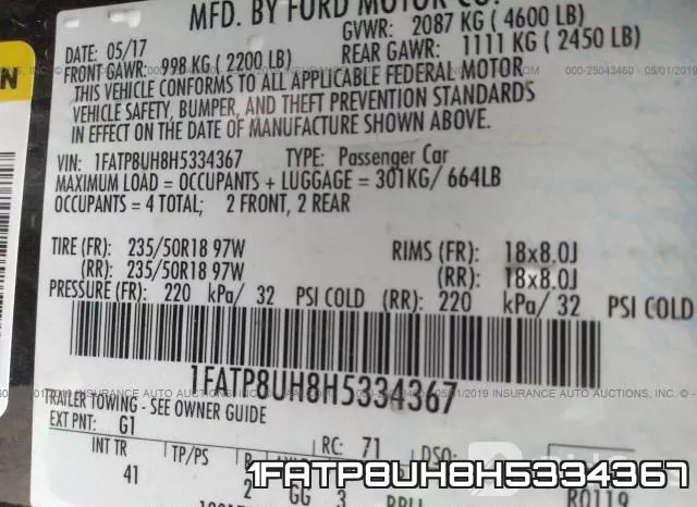 1FATP8UH8H5334367 фото 10