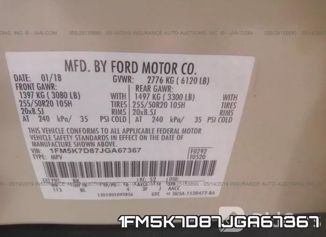 1FM5K7D87JGA67367 фото 10