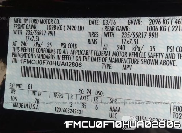1FMCU0F70HUA02806 фото 10