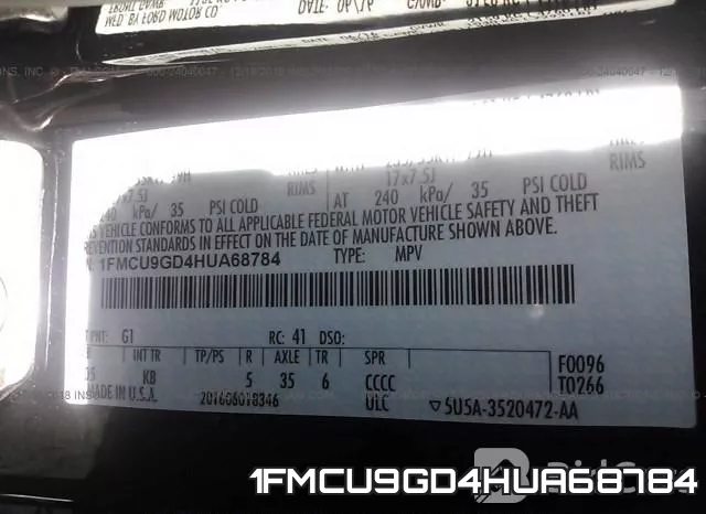 1FMCU9GD4HUA68784 фото 10