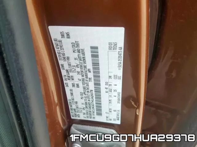 1FMCU9GD7HUA29378 фото 2
