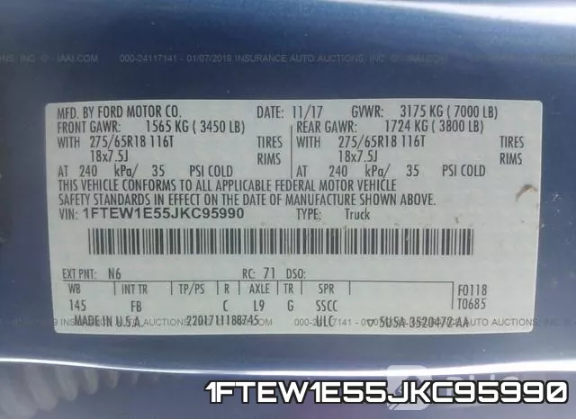1FTEW1E55JKC95990 фото 10