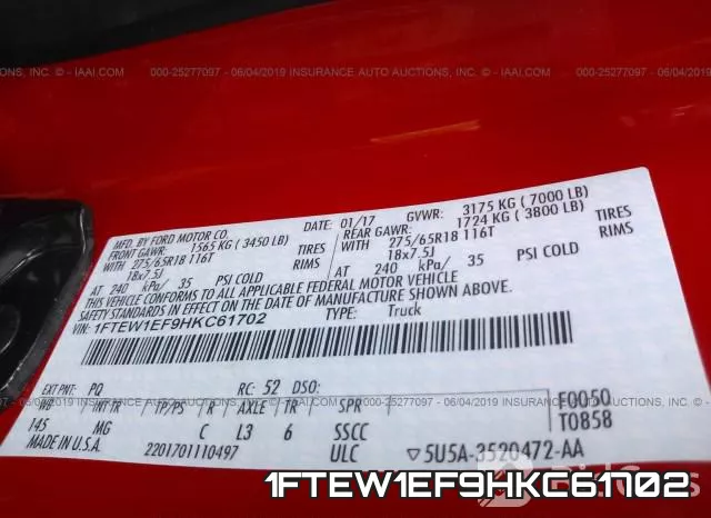 1FTEW1EF9HKC61702 фото 10