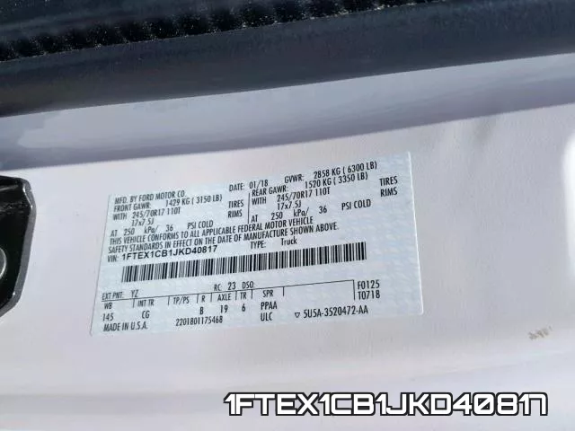 1FTEX1CB1JKD40817 фото 2